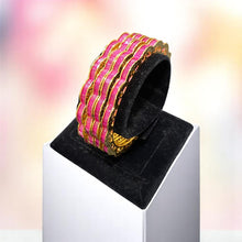 Ruby-Inspired Gold Plated Designer Bangles
