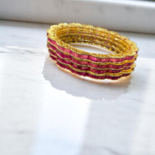 Ruby-Inspired Gold Plated Designer Bangles