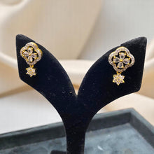 Petite Floral Drop Earrings with Crystal Accents