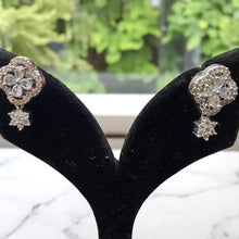 Petite Floral Drop Earrings with Crystal Accents