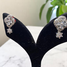 Petite Floral Drop Earrings with Crystal Accents