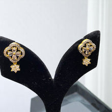 Petite Floral Drop Earrings with Crystal Accents