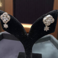 Petite Floral Drop Earrings with Crystal Accents