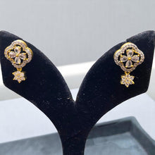 Petite Floral Drop Earrings with Crystal Accents