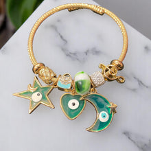 Celestial Charm Bracelet – Emerald Edition