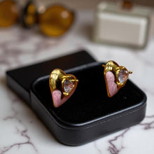 Pink Heart Studs