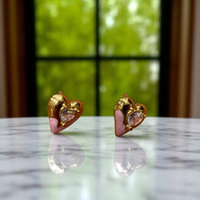 Pink Heart Studs
