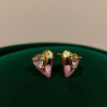 Pink Heart Studs