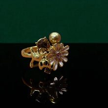 Whimsical Garden Cat Ring