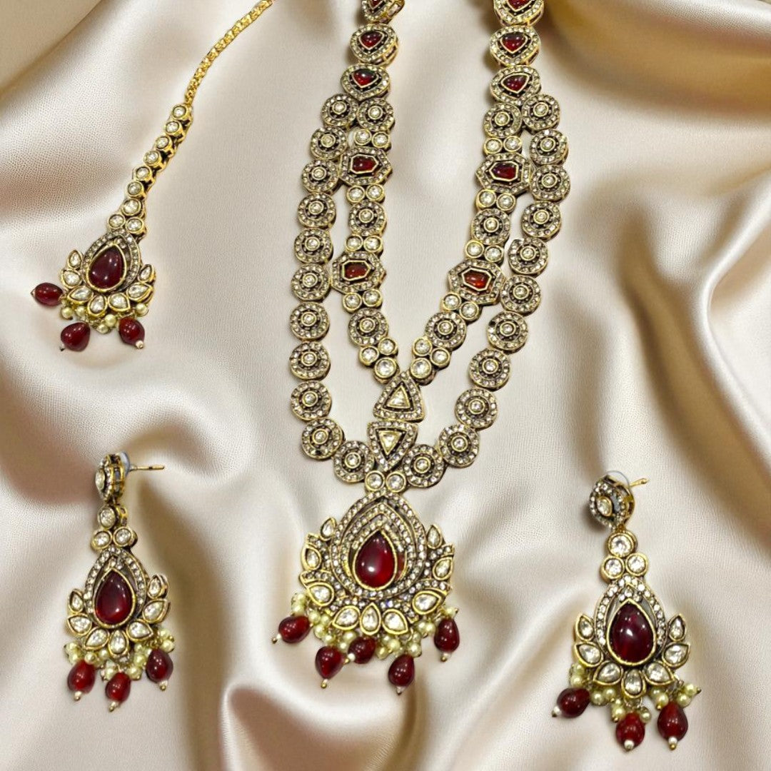 Crimson Royale Kundan Set