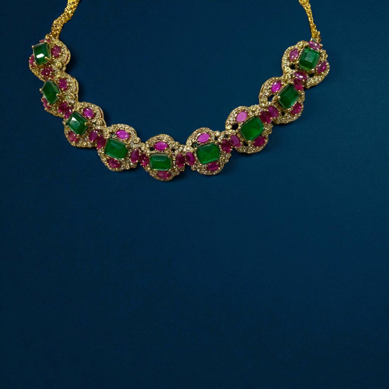 Ruby Emerald Royale Choker Set