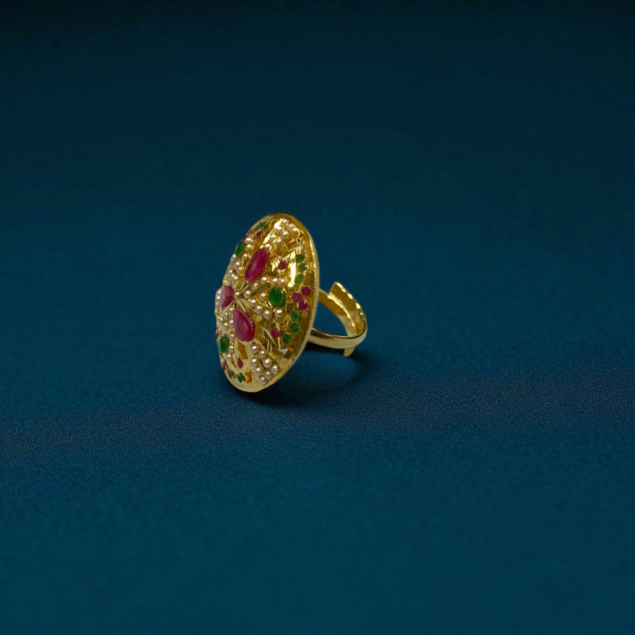 Petal Glow Jadau Ring
