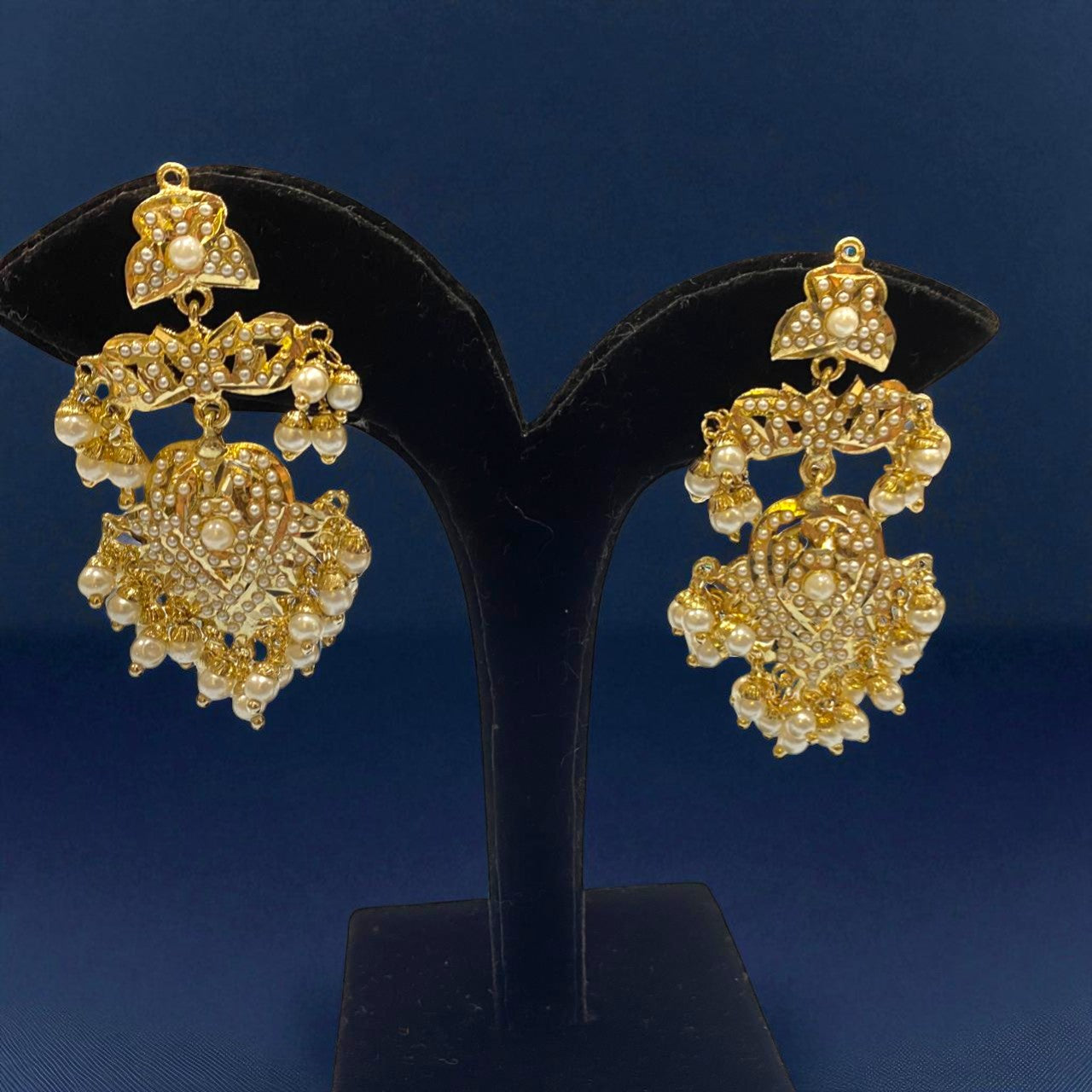 Royal Jadau Lotus Earrings