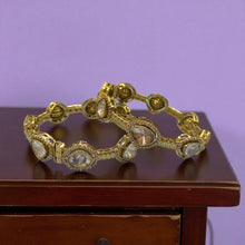Kundan Polki Antique Bangles