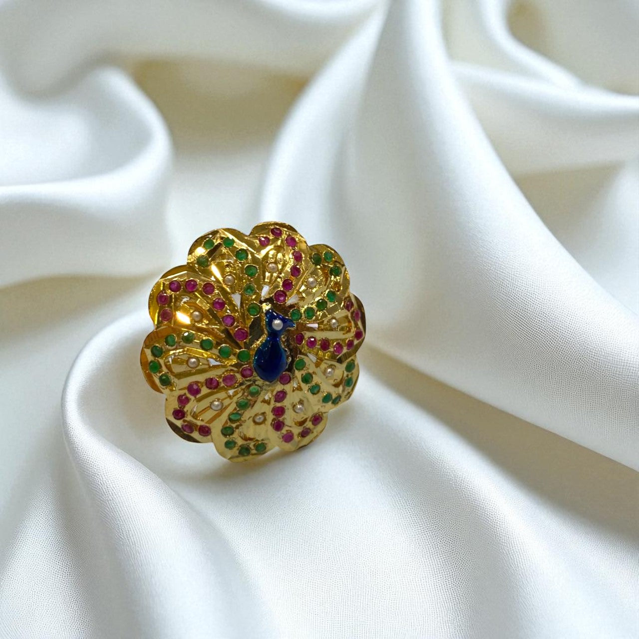 Royal Plumage Peacock Ring
