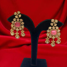 Regal Rose Quartz Chandbali Earrings
