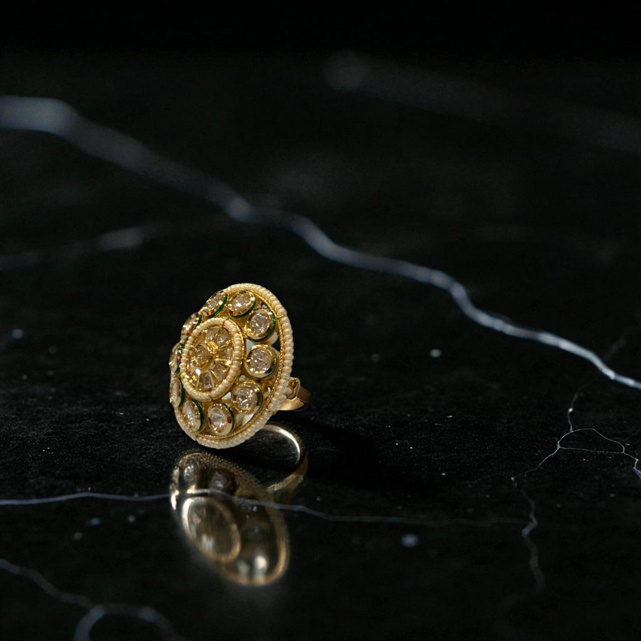 Radiant Maharani Kundan Ring