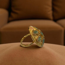 Antique Meenakari Oval Ring