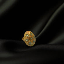 Antique Meenakari Oval Ring