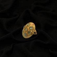 Antique Meenakari Oval Ring