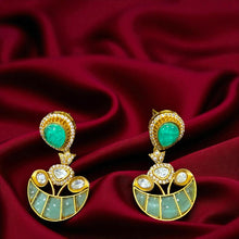 Regal Emerald Crest Earrings