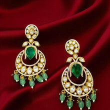 Emerald Elegance Chandbali Earrings
