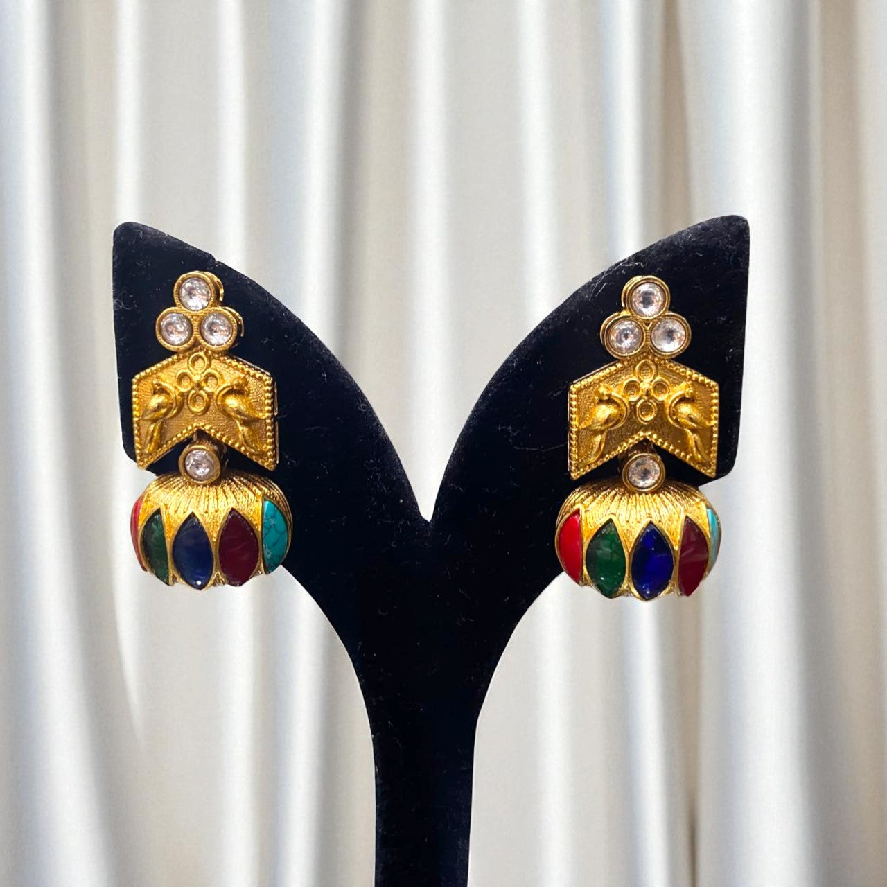 Peacock Prism Jhumkas