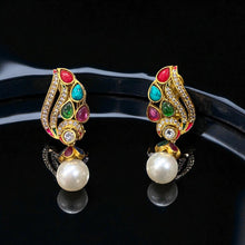 Peacock Carnival Pearl Earrings