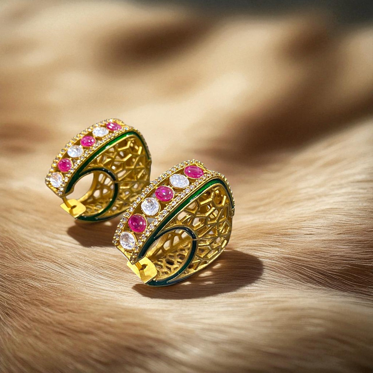 Ruby Radiance Lattice Hoops