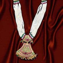 Traditional Temple Design Jadau Necklace Set with Jhumka Earrings