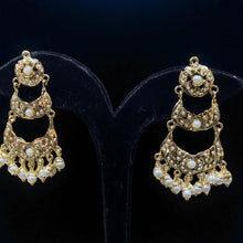 Triple Crescent Meenakari Earrings