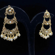 Triple Crescent Meenakari Earrings