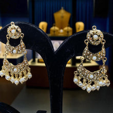 Triple Crescent Meenakari Earrings