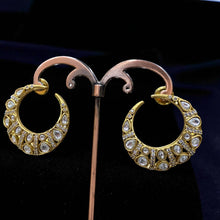 Royal Kundan Crescent Hoop Earrings