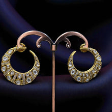 Royal Kundan Crescent Hoop Earrings