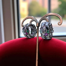 Mystic Gemstone Hoop Earrings