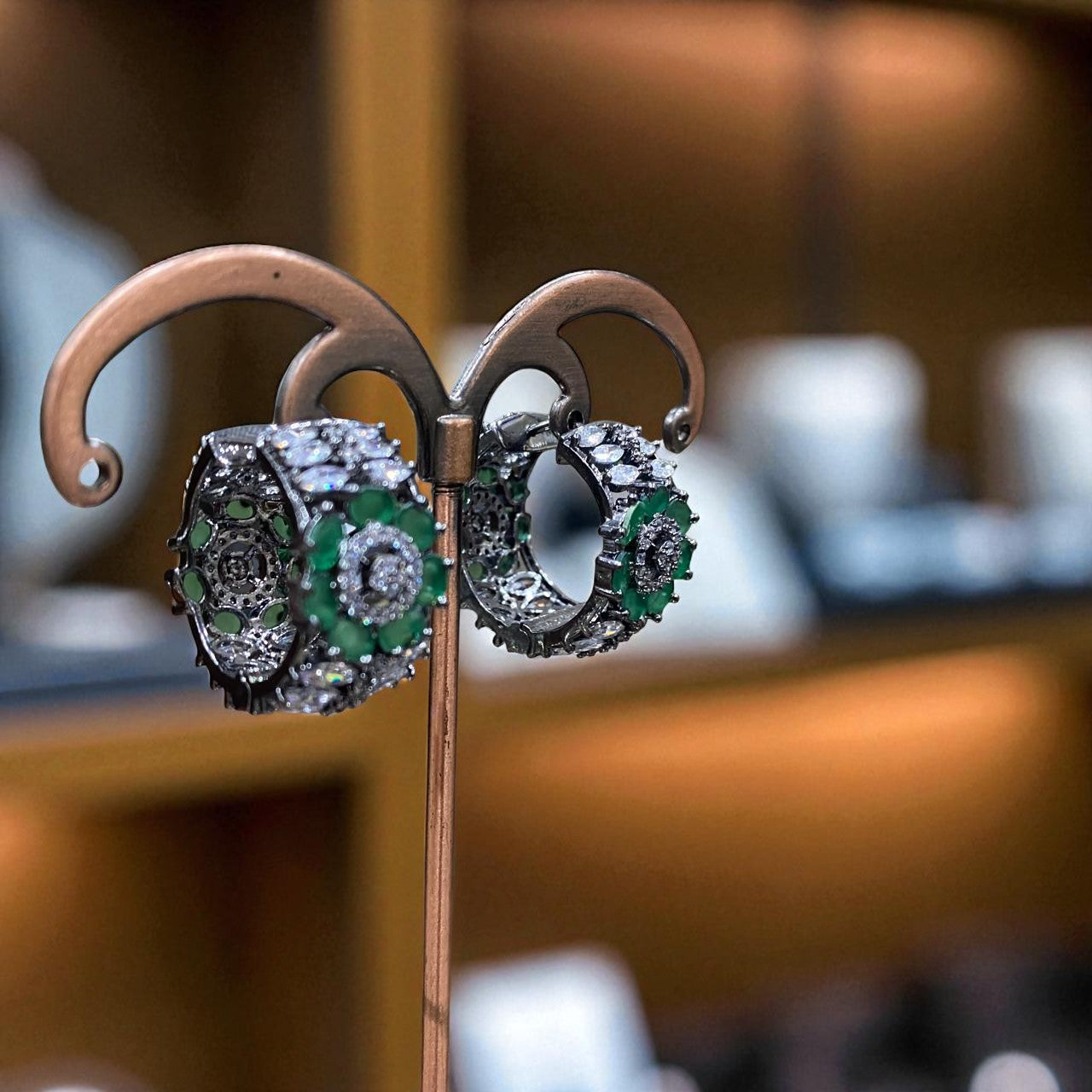 Mystic Gemstone Hoop Earrings