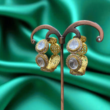 Regal Teardrop Kundan Hoop Earrings