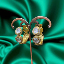 Regal Teardrop Kundan Hoop Earrings