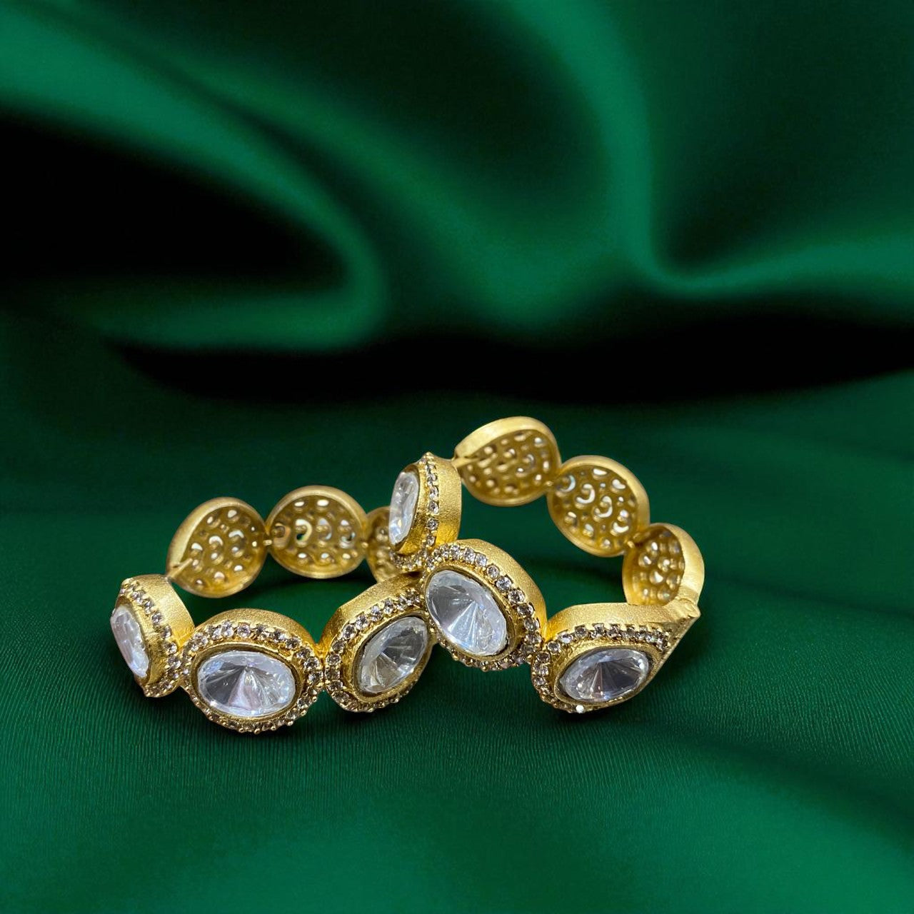 Regal Teardrop Kundan Hoop Earrings