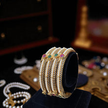 Royal Elegance Stone-Studded Bangles