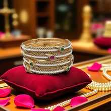 Royal Elegance Stone-Studded Bangles