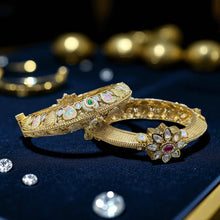 Enchanted Blossom Kundan Bangles