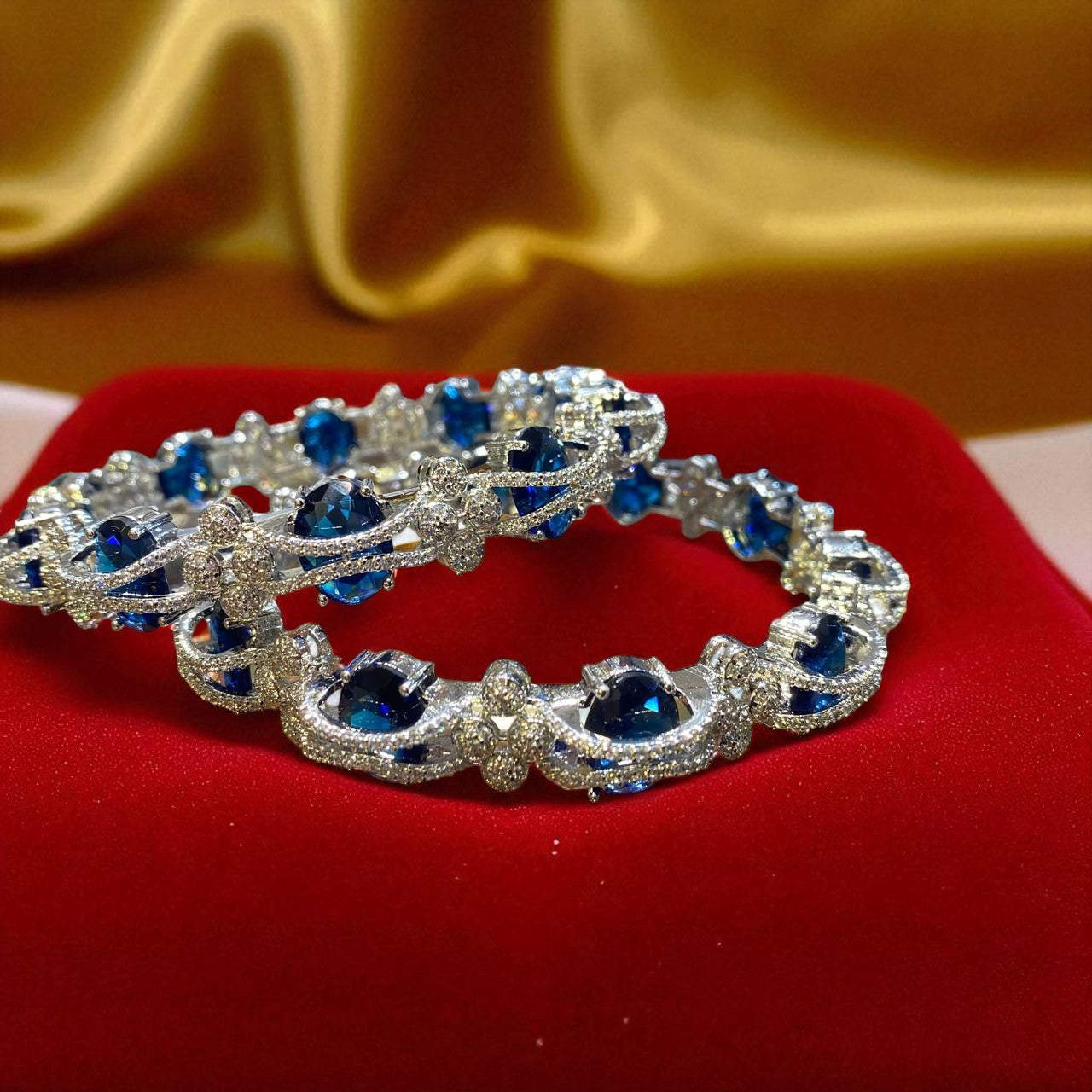 Sapphire Sparkle Bangle Set