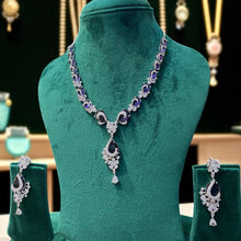 Royal Blue Teardrop Necklace Set