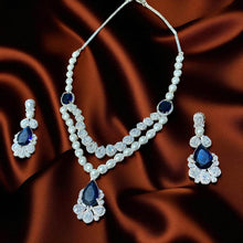 Pearl Sapphire Elegance Necklace Set