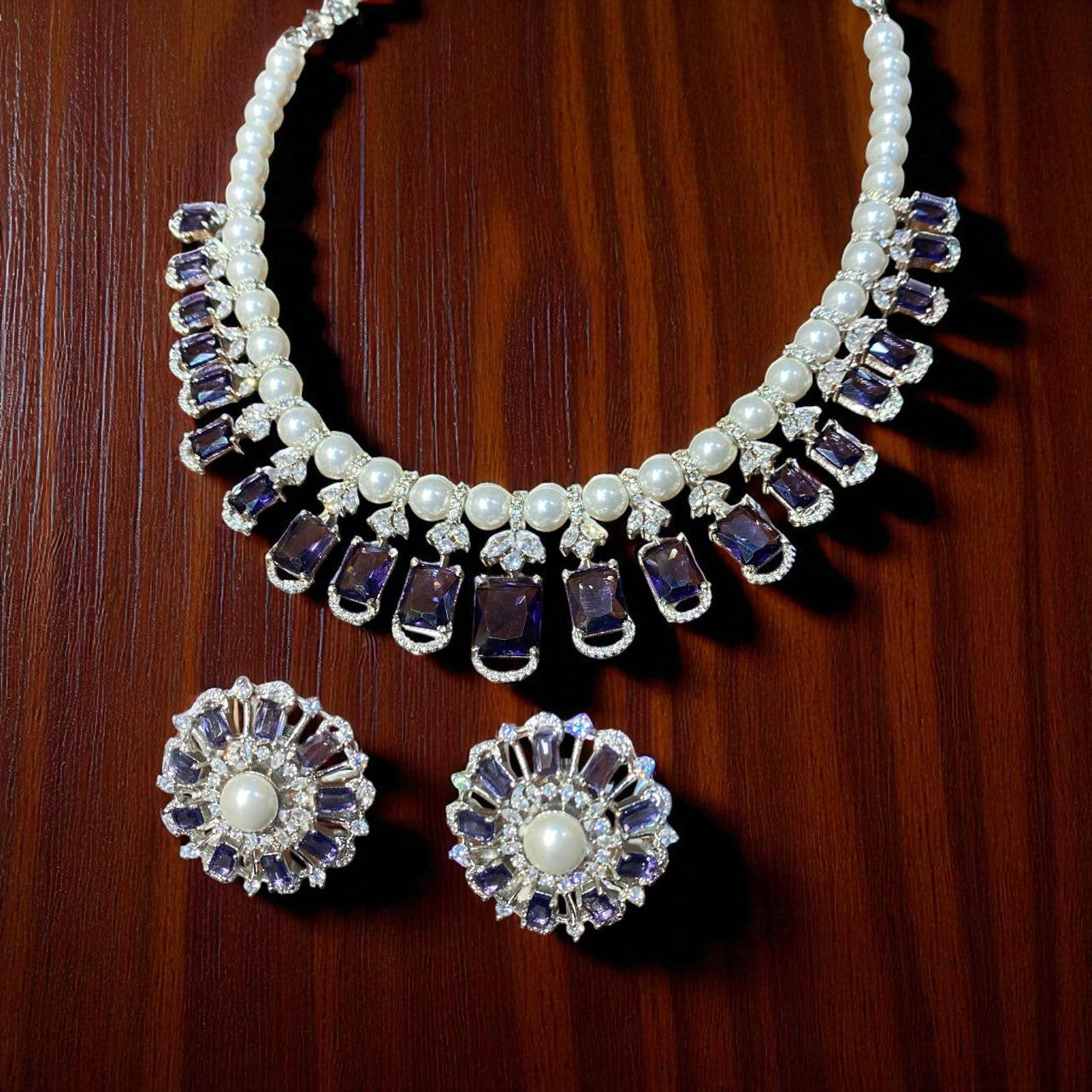 Royal Amethyst Pearl Jewelry Set