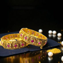 Regal Ruby & Kundan Broad Bangles