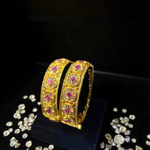 Regal Ruby & Kundan Broad Bangles