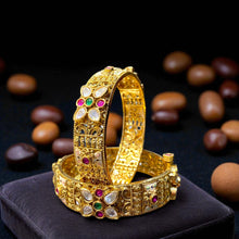 Regal Kundan Meenakari Golden Kadas